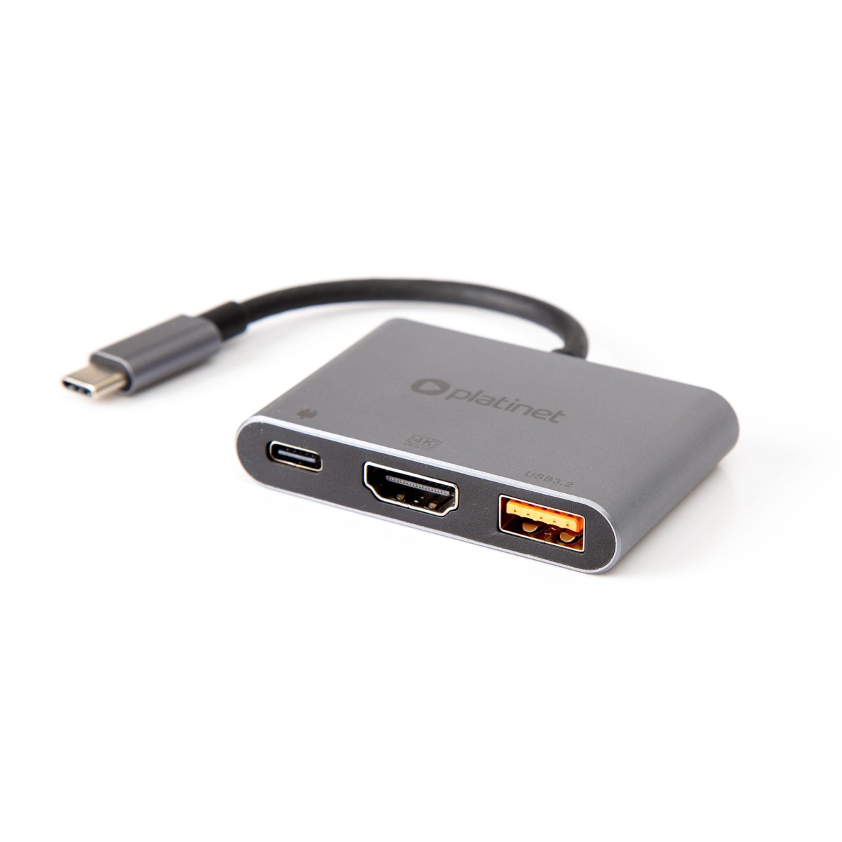 PLATINET USB-C 3.2 GEN2 10GB/S MEDIA HUB 3IN1 HDMI 4K  USB-A 3.2 USB-C PD 100W ALUMINUM [45984]