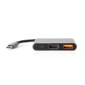 PLATINET USB-C 3.2 GEN2 10GB/S MEDIA HUB 3IN1 HDMI 4K  USB-A 3.2 USB-C PD 100W ALUMINUM [45984]