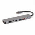 PLATINET USB-C MEDIA HUB GEN2 10GB/S 7IN1 HDMI 4K USB-A3.2/ USB-A2.0/  USB-C PD 100W/ USB-C2.0/ SD/ MicroSD ALUMINUM [45985]