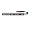 PLATINET USB-C MEDIA HUB GEN2 10GB/S 7IN1 HDMI 4K USB-A3.2/ USB-A2.0/  USB-C PD 100W/ USB-C2.0/ SD/ MicroSD ALUMINUM [45985]