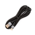 Kabel USB-A do USB-C w oplocie 3A 18W 2M Czarny