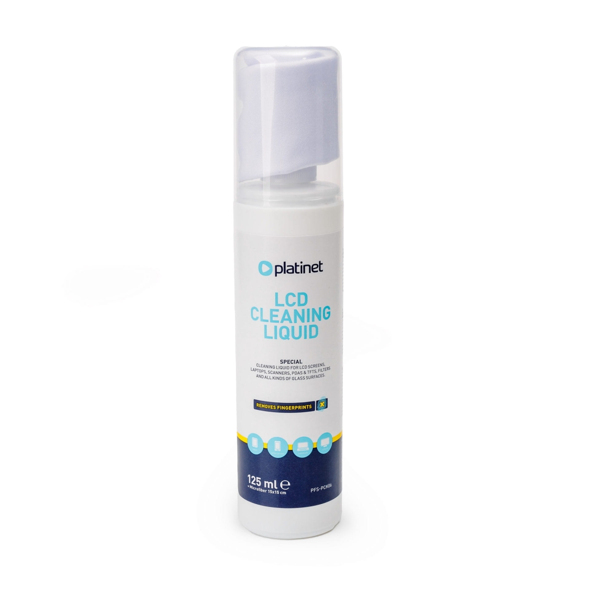 PLATINET LCD CLEANING LIQUID + MICROFIBER  PŁYN DO LCD 125ML + MIKROFIBRA 15x15CM PFS-PCK06
