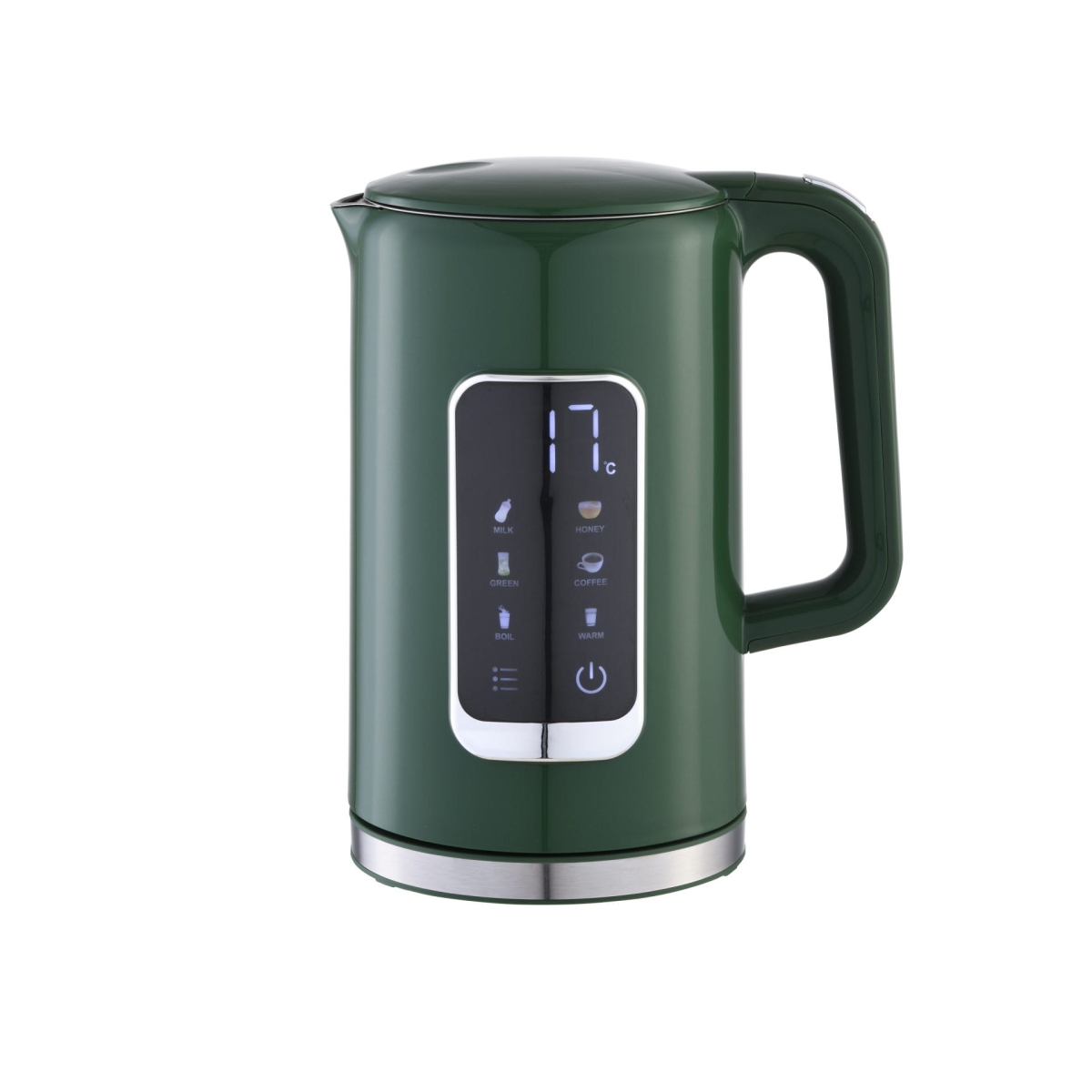 PLATINET CZAJNIK KETTLE LCD DISPLAY 1,7L 5 TEMPERATURE SETTINGS + 450 ML TRAVEL MUG, OLIVE GREEN [45977]