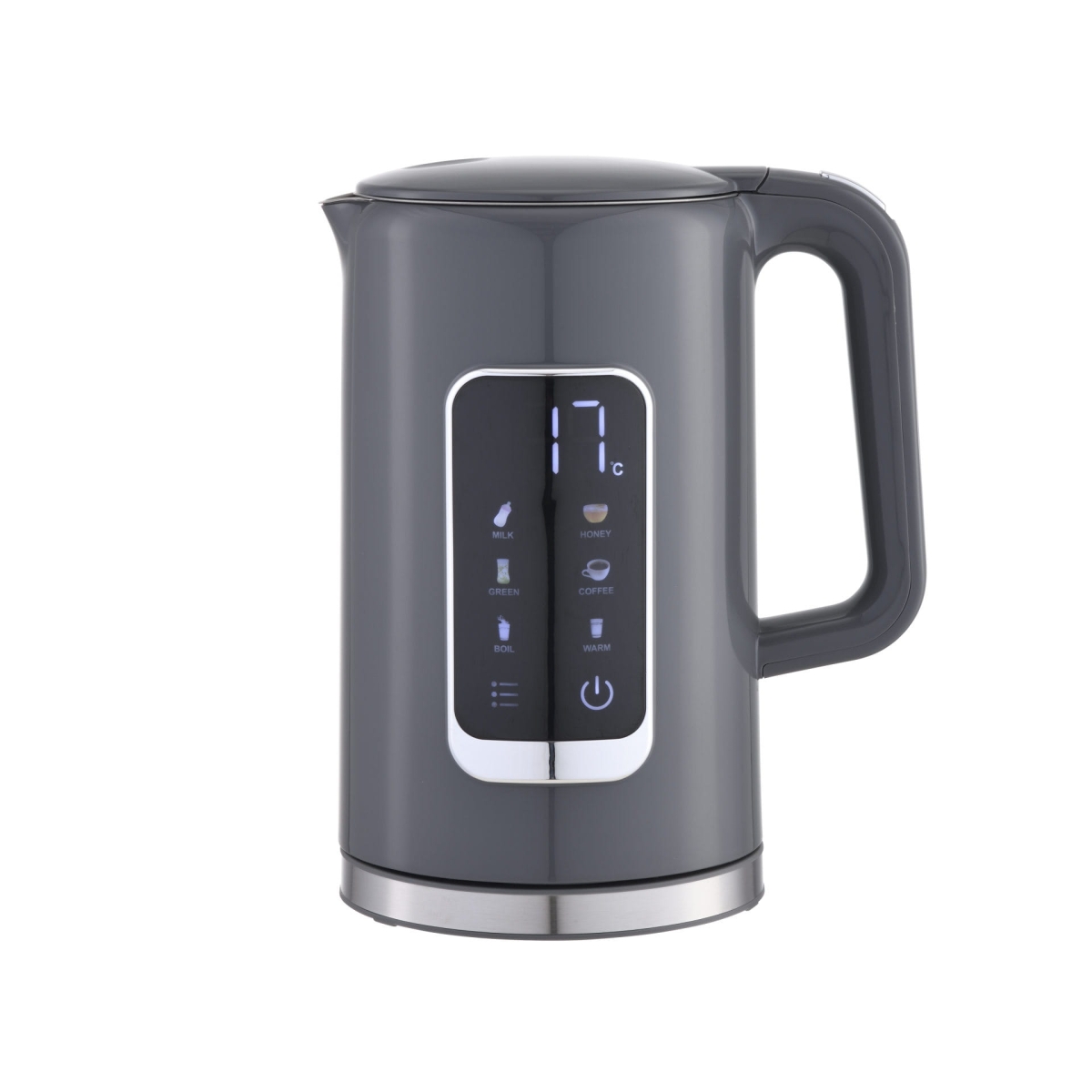 PLATINET CZAJNIK KETTLE LCD DISPLAY 1,7L 5 TEMPERATURE SETTINGS + 450 ML TRAVEL MUG, GREY [45978]