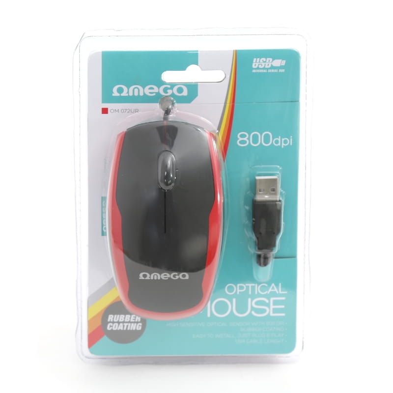 MOUSE OMEGA OM-072 3D 800DPI BLACK+RED USB [40288] EOL