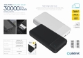 PLATINET POWER BANK 30000mAh Polymer ABS Texture Black [45724]