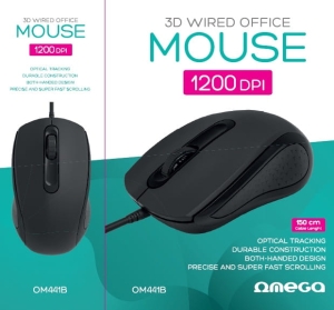 OMEGA MOUSE MYSZ 3D OFFICE 1200DPI 1,5M USB WHITE [46070]