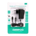 OMEGA TABLET WALL CHARGER 2 TIPS MICRO USB & 2,5x0,7MM [41836]
