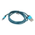 PLATINET HERMES MICRO USB TO USB FABRIC BRAIDED CABLE 1M BLUE