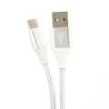 OMEGA DYSFOLID FABRIC CABLE BRAIDED TYPE-C TO USB 2A 118 COPPER 1M SILVER [44269]