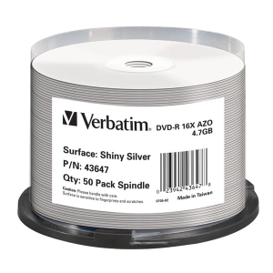 VERBATIM DVD-R 4,7 GB 16X do nadruku termicznego i sitodruku (50 szt.)