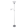Nowoczesna lampa podłogowa E27+E14 Szara