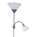 Nowoczesna lampa podłogowa E27+E14 Szara