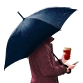 Parasol z rączką w kształcie litery C - niebieski