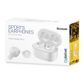 PLATINET BLUETOOTH V5.0 EARPHONES SPORT + CHARGING STATION PM1085 WHITE [44902]