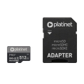PLATINET microSDXC  SECURE DIGITAL + ADAPTER SD 512GB class10 U3 A2 90MB/s [45095]