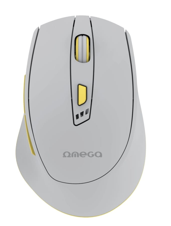 OMEGA MOUSE MYSZ BEZPRZEWODOWA WIRELESS RECHAREGABLE USB-C GREY LIME [46037]