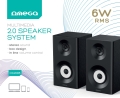 OMEGA SPEAKER GŁOŚNIK 2.0 6W RMS USB 3.5 mm Audio Black Tower [46151]