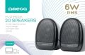 OMEGA SPEAKER GŁOŚNIK 2.0 6W RMS USB 3.5 mm Audio Black Elipse [46149]