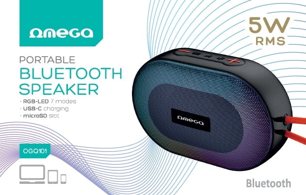 OMEGA SPEAKER GŁOŚNIK BLUETOOTH V5.1 5W RMS RGB Elipse Strap [46152]