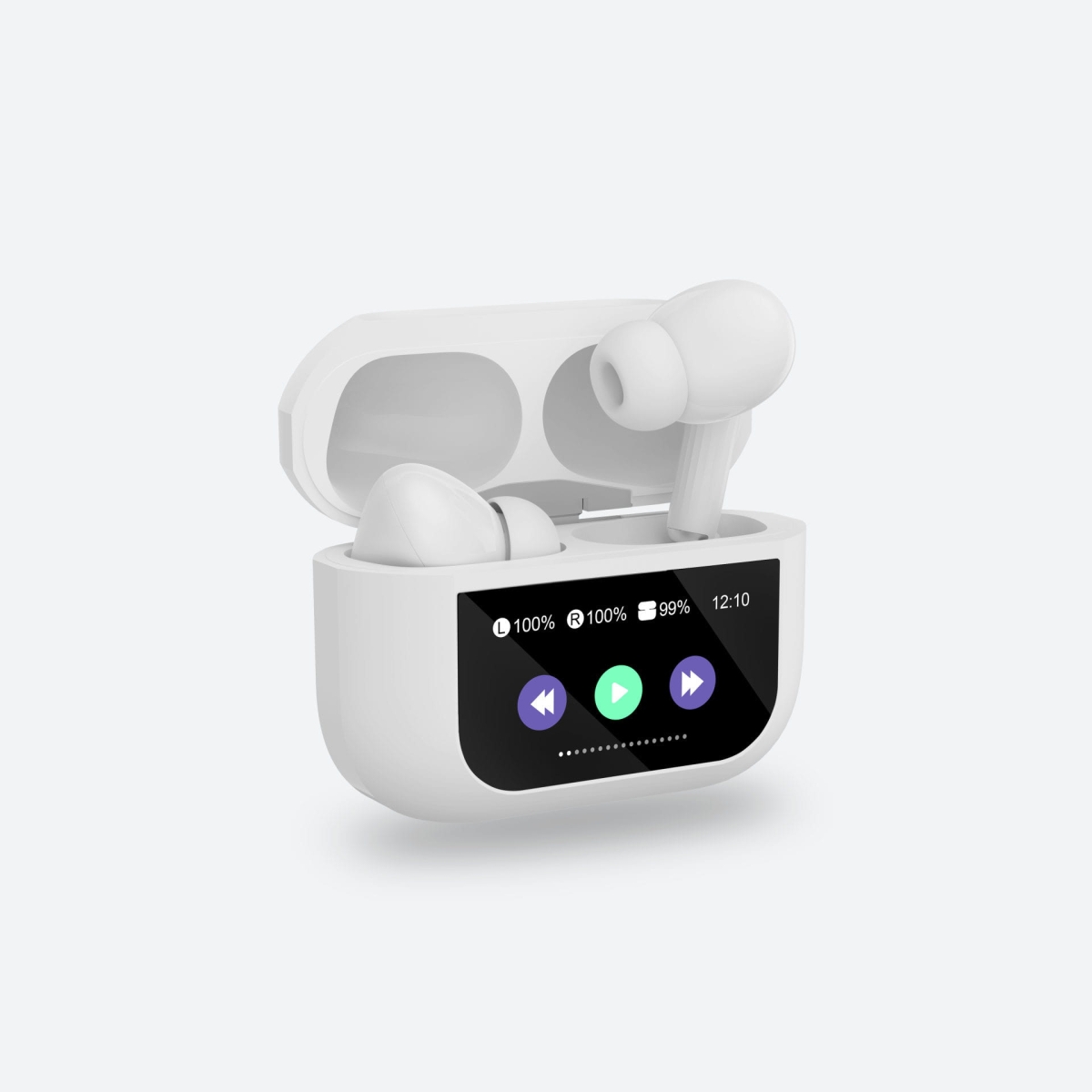 PLATINET SŁUCHAWKI BEZPRZEWODOWE DOUSZNE TWS EKRAN DOTYKOWY BLUETOOTH 5.4 300MAH ANC WHITE