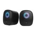 Głośniki Black Round 2.0 6W RSM RGB USB, Jack 3.5mm