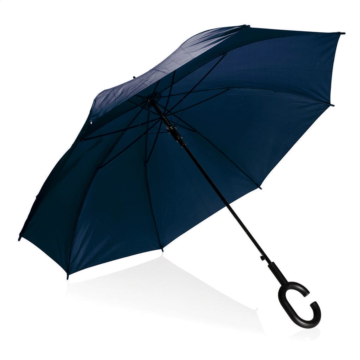 PLATINET UMBRELLA C HANDLE SEMI AUTO POLYESTER BLUE  45007
