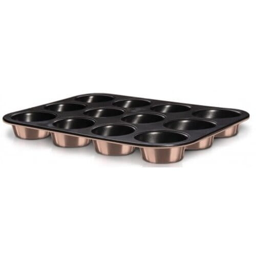 BERLINGER HAUS 12 PCS MUFFIN PAD, METALLIC LINE ROSE GOLD EDITION