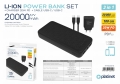 Power bank 20000mAh z ładowarką 20W PD - czarny