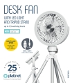 PLATINET RECHARGABLE DESK FAN WENTYLATOR BIURKOWY 2X1200MAH LED TRIPOD [46055]