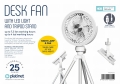 PLATINET RECHARGABLE DESK FAN WENTYLATOR BIURKOWY 2X1200MAH LED TRIPOD [46055]