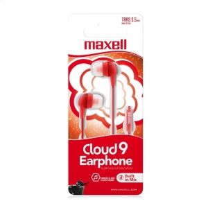 Słuchawki dokanałowe z mikrofonem MAXELL EB-CLOUD9 czerwone