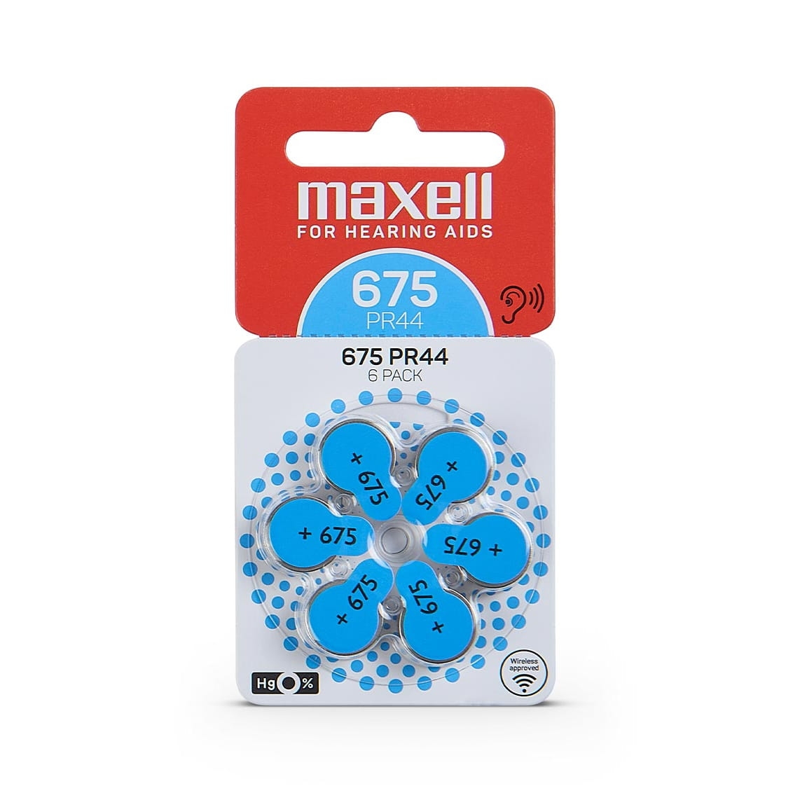 MAXELL BATTERY ZINK AIR PR44 (675) 6PK BLISTER 790420.00.EU