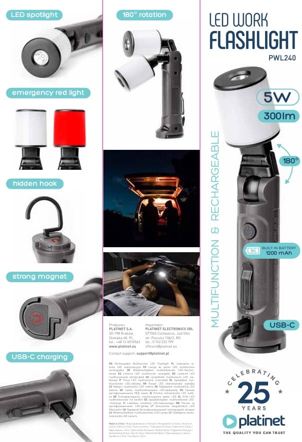 PLATINET WORK LAMP LAMPKA WARSZTATOWA LED [46174]