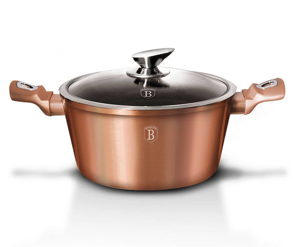 BERLINGER HAUS GARNEK Z POKRYWKĄ 4,5 L 24 CM ROSE GOLD BH/1515N