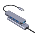 PLATINET MEDIA HUB USB-C TO 4X USB-A 3.2 GEN1 + 1X USB-C PD 100W 5IN1 ALUMINIUM [46235]