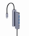 PLATINET MEDIA HUB USB-C TO 4X USB-A 3.2 GEN1 + 1X USB-C PD 100W 5IN1 ALUMINIUM [46235]