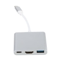 PLATINET MEDIA HUB USB-C 3.2 GEN1 5GB/S 3IN1 HDMI 4K USB-A 3.2 USB-C PD 100W ALUMINUM [46241]