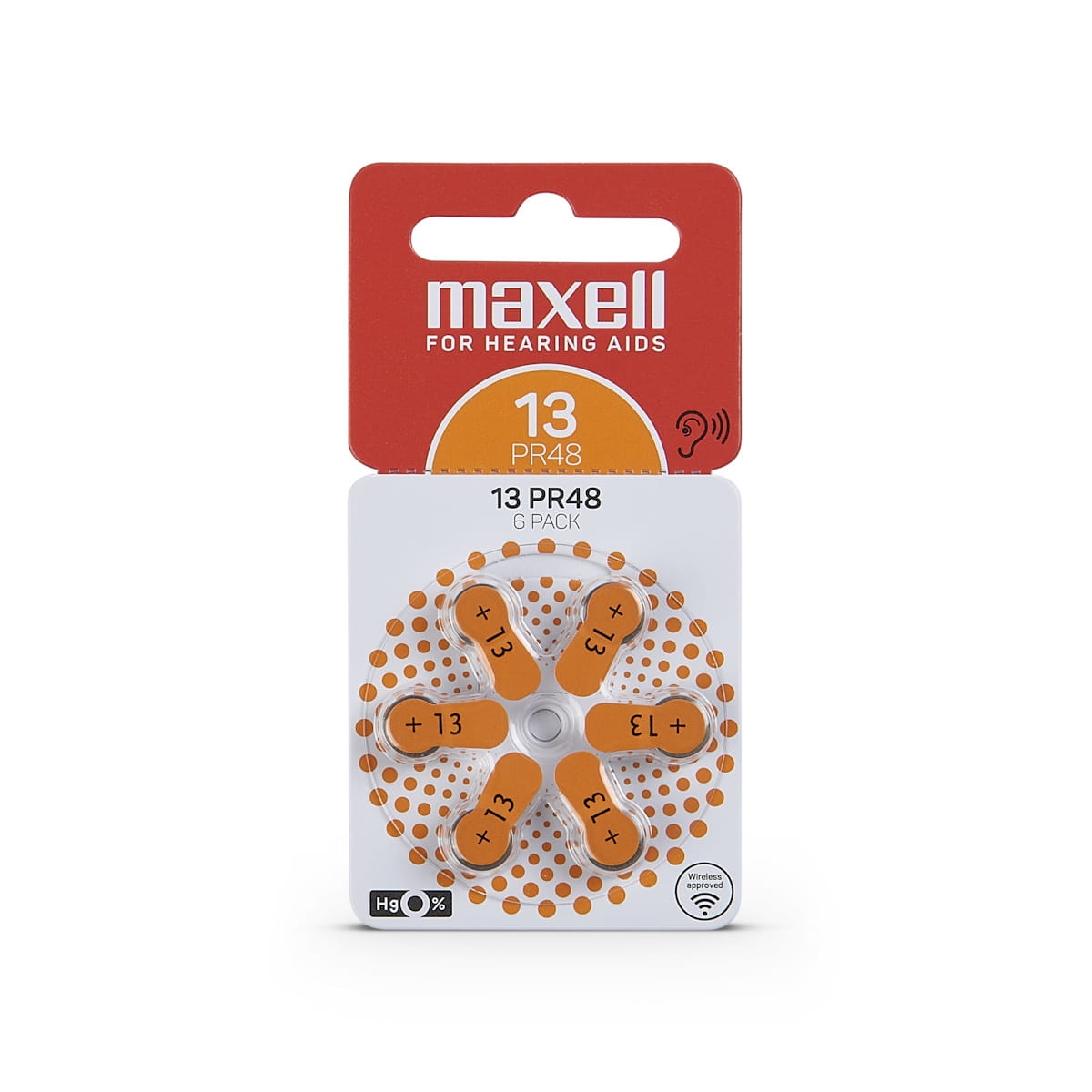 MAXELL BATTERY ZINK AIR PR48 (13) 6PK BLISTER 790419.00.EU