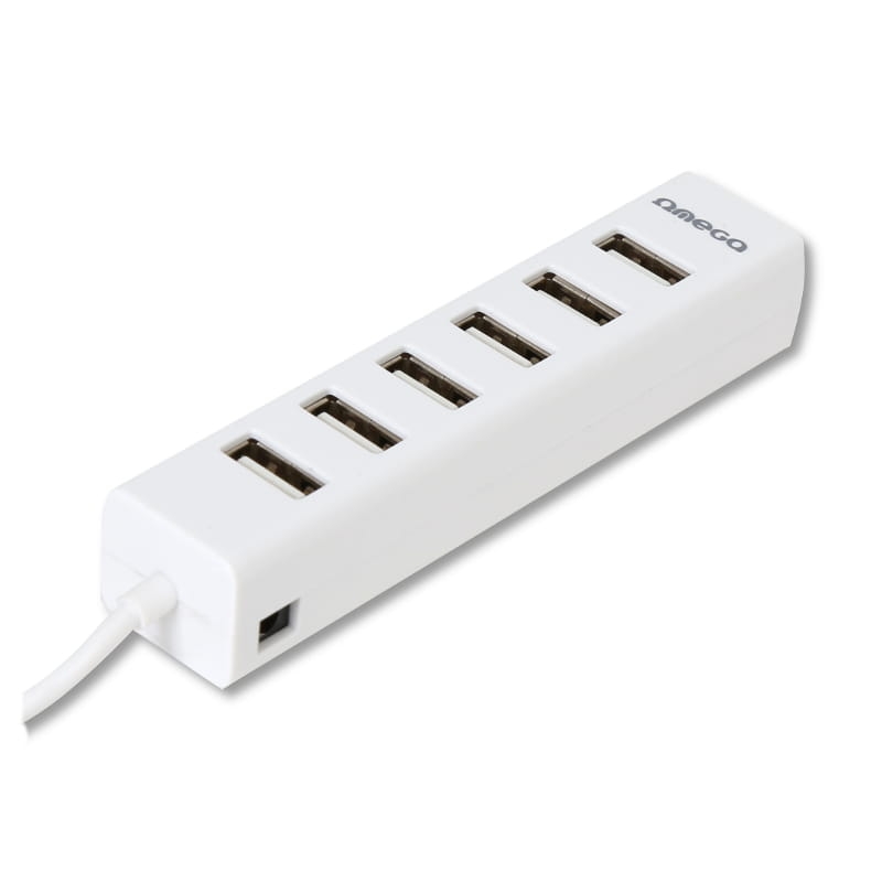 OMEGA USB 2.0 HUB 7 PORT WHITE [40571]