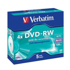 VERBATIM DVD-RW 4,7 GB 4X (5 szt.)