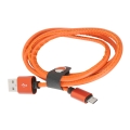 Kabel USB-microUSB PLATINET Hera skórzany 2,4A 1 m pomarańczowy