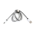 Kabel USB-microUSB PLATINET Mamba skórzany 1 m biały