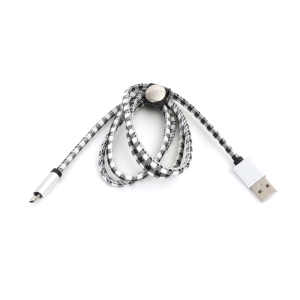Kabel USB-microUSB PLATINET Mamba skórzany 1 m biały