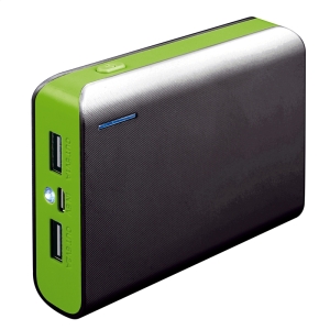 PLATINET POWER BANK 6000mAh + microUSB cable + torch BLACK/GREEN [43179] EOL