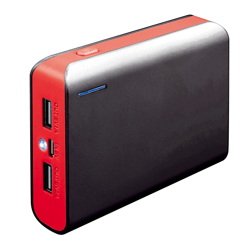 PLATINET POWER BANK 6000mAh + microUSB cable + torch BLACK/RED [43180]