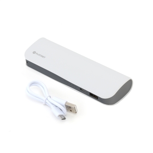 Powerbank imit. skórzane obszycie 7200mAh biały + kabel MicroUSB