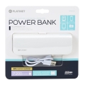 Powerbank imit. skórzane obszycie 7200mAh biały + kabel MicroUSB
