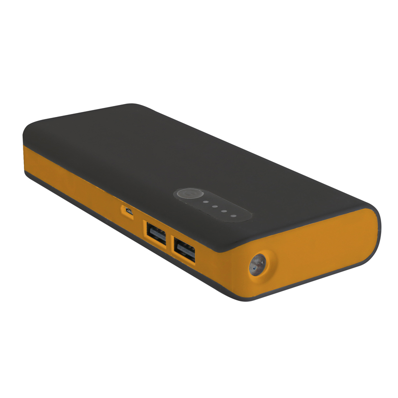 PLATINET POWER BANK 8000mAh + microUSB cable + torch BLACK/ORANGE  [42415]