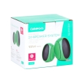 OMEGA SPEAKERS / GŁOŚNIKI 2.0 OG-117B GREEN 3W RMS USB [42718] EOL